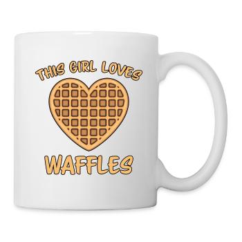 Waffeln Spruch Dessert Lustiges Waffeln Geschenk - Tasse - Weiß - Rechts