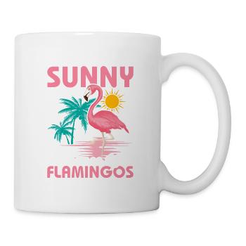 Sunny With A Chance Of Flamingos Pink Bird Cute - Tasse - Weiß - Rechts