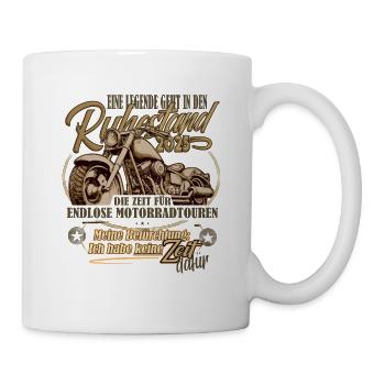 Legende, Rente, Ruhestand, Motorrad, 2025 - Tasse - Weiß - Rechts