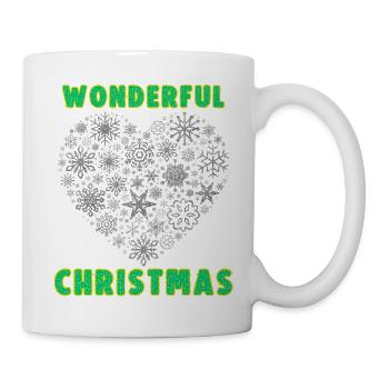Wonderful Christmas Graphic Lettering T-Shirt - Mug - white - Right