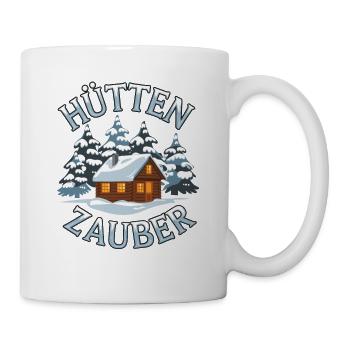 Hüttenzauber Hütte in den Bergen Berge Winter - Tasse - Weiß - Rechts