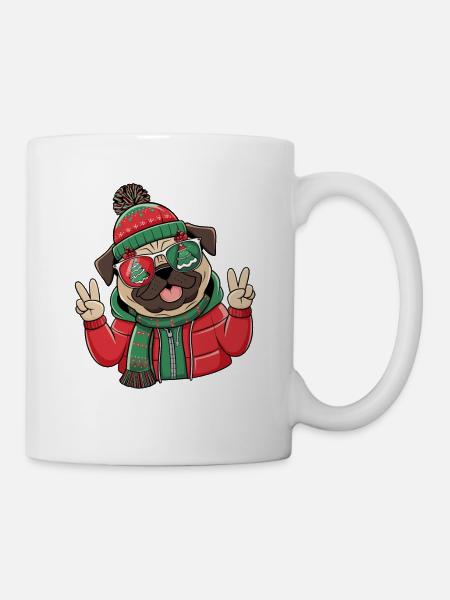 Mops Weihnachten für Mopsbesitzer - Tasse - Weiß