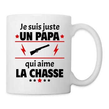 Juste un papa qui aime la chasse, chasseur, noël - Mug blanc - blanc - Droite