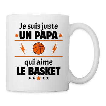 Juste un papa qui aime le basket,basketteur, noël - Mug blanc - blanc - Droite