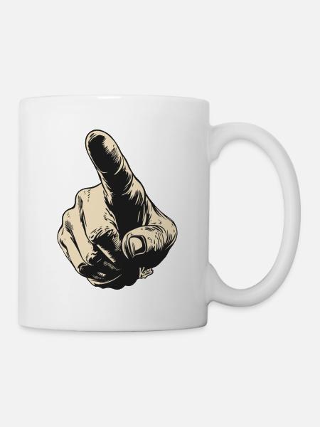 Zeigefinger - Tasse - Weiß
