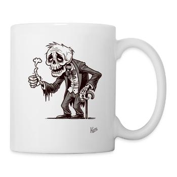 Vieillir est un cadeau, pouce en l’air squelette - Mug blanc - blanc - Droite