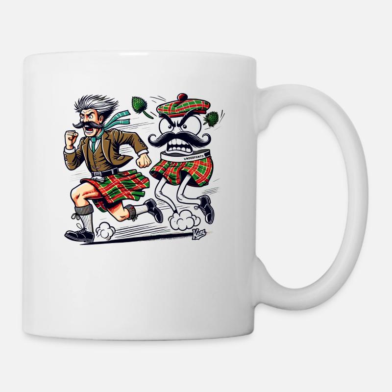 Un Écossais en fuite d’un caleçon - Mug blanc - blanc