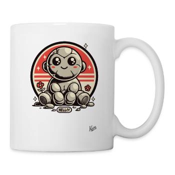 Bonjour! Singe de pierre mignon - Mug blanc - blanc - Droite