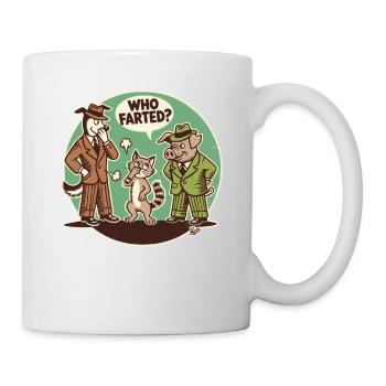 Wer hat gefurzt? Katze, Hund oder Schwein - Tasse - Weiß - Rechts