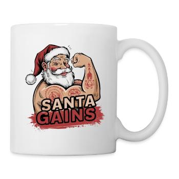 Lustiger Weihnachtsmann Weihnachts-Workout - Tasse - Weiß - Rechts