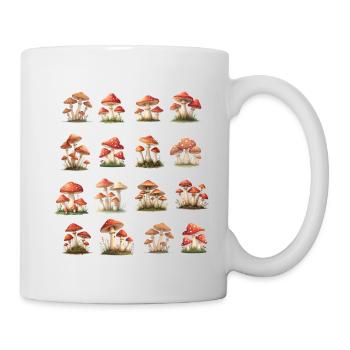 Rote Champignons - Tasse - Weiß - Rechts