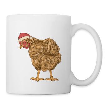 Poulet Père Noël Poule Père Noël Volaille Noël - Mug blanc - blanc - Droite