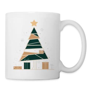 Minimalistische Weihnacht – Tannenbaum in Geometrie - Tasse - Weiß - Rechts