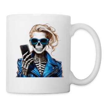 SKELETON WOMAN SMARTPHONE - Mug - white - Right