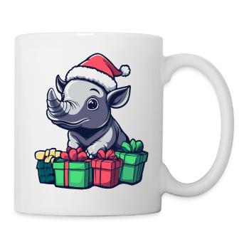 Nashorn Weihnachten Geschenke - Tasse - Weiß - Rechts