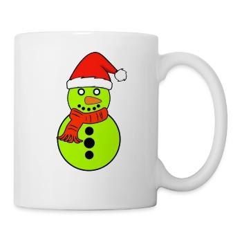 Christmas Hat Snowman Xmas Funny Kickball - Mug - white - Right