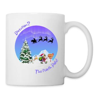 Weihnachtspost. Weihnachtselfen posten. Nordpol - Tasse - Weiß - Rechts