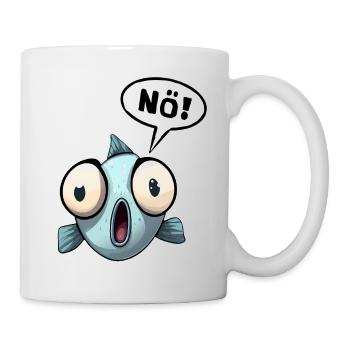Fisch Nein no Nö Nee Spruch Lustiges Funshirt - Mug - white - Right