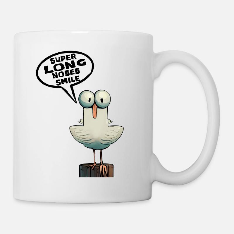 Möwe Spruch Moin Norden Lustiges Funshirt Geschenk - Tasse - Weiß