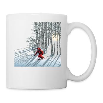 Nachtskifahren Night Skiing - Mug - white - Right