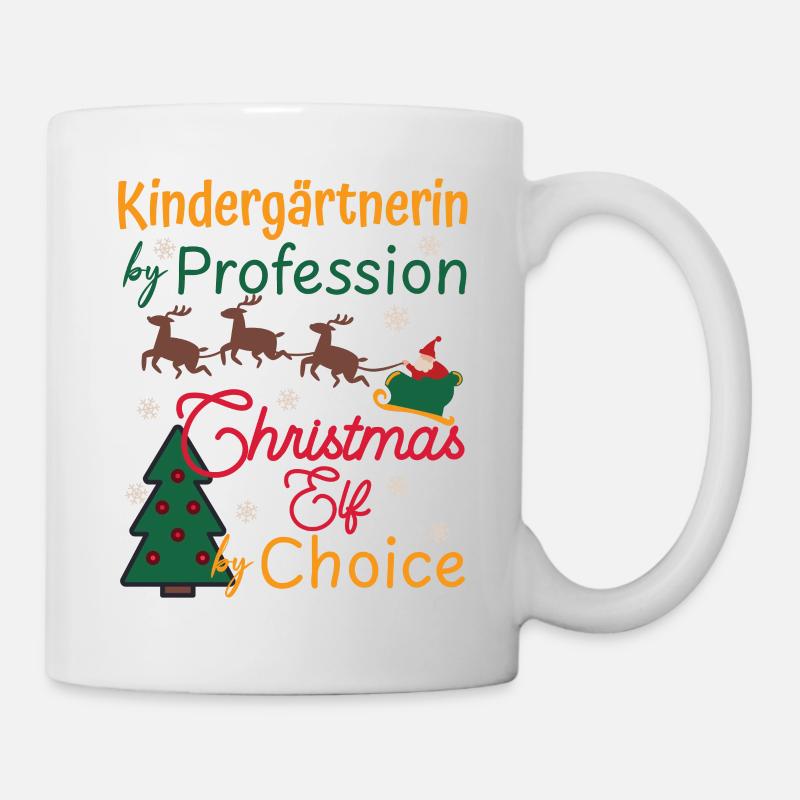 Kindergärtnerin Weihnachten Xmas Elf Kindergarten - Tasse - Weiß