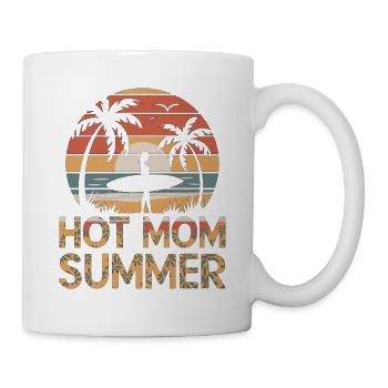 Hot Mom Sommer - Surfen - Tasse - Weiß - Rechts
