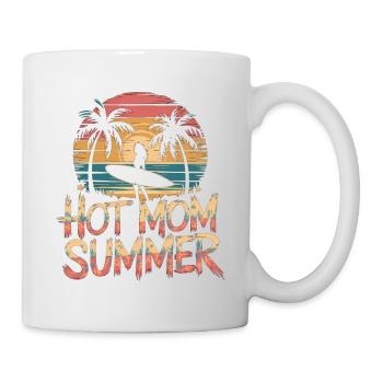 hot mom summer - surf - Mug blanc - blanc - Droite
