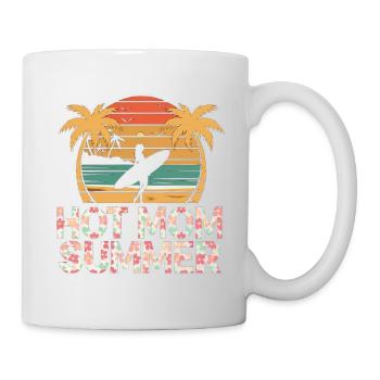 hot mom summer - surf - Mug blanc - blanc - Droite