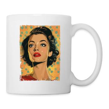 Classic Retro Pop Art Woman - Mug - white - Right