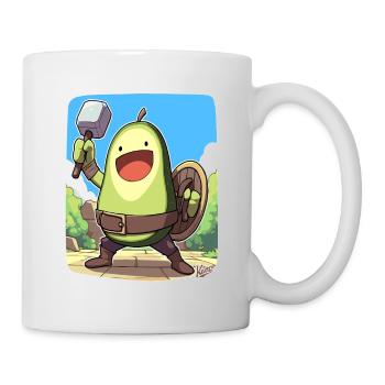 Lustige Krieger-Avocado - Tasse - Weiß - Rechts