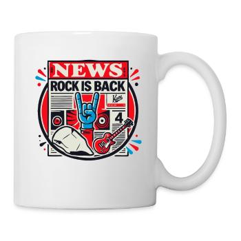Zeitung Nachrichten: Rock-Musik ist zurück - Tasse - Weiß - Rechts