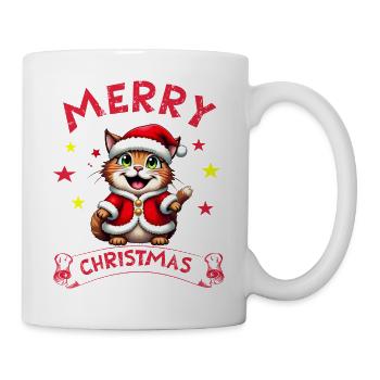 Joyeux Noël Catmas Drôle Père Noël Chat - Mug blanc - blanc - Droite