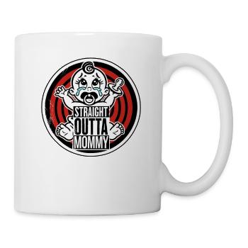 Schrei Baby mit Schnuller, Direkt aus Mama - Tasse - Weiß - Rechts