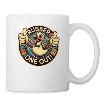Canard en caoutchouc - pouce vers le haut pour un frottement - Mug blanc - blanc - Droite