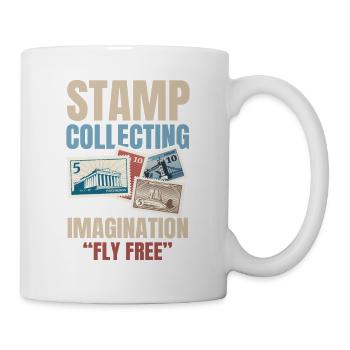 Stamp Collecting Let’s Your Imagination Fly Free - Tasse - Weiß - Rechts