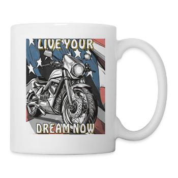 MOTORRAD LIVE YOUR DREAM NOW - Tasse - Weiß - Rechts