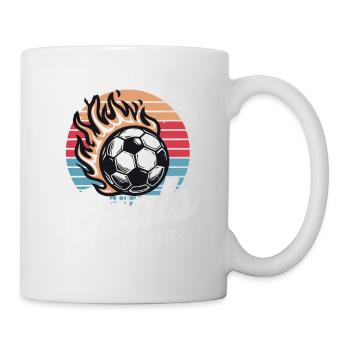 Never Stop Trying Goals Await Football Motivation - Mug - white - Right