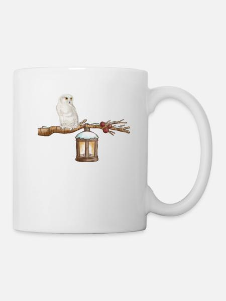 Winter-Eule Winter Owl - Tasse - Weiß
