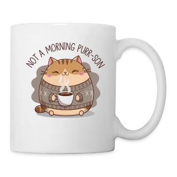 Chat du Matin - Purrfection Café - Mug blanc - blanc - Droite