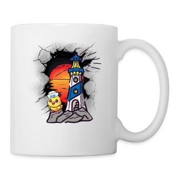 Seefahrt Matrosen Küken Leuchtturm maritim - Tasse - Weiß - Rechts