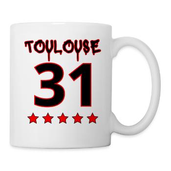 Toulouse 31,Ville Rose 5 étoiles Vintage Comic. - Mug blanc - blanc - Droite