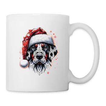 Polygon Art - Dalmatian Dog Santa Hat - Mug - white - Right