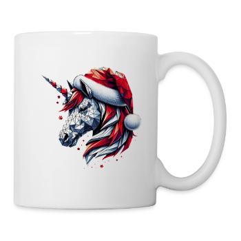 Polygon Art - Unicorn with Santa Hat - Mug - white - Right