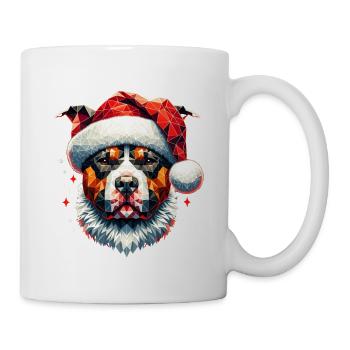 Polygon Design - Pitbull Dog with Santa Hat - Mug - white - Right