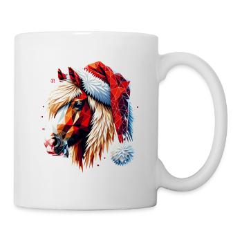 Original Polygon Kunst Haflinger Pferd Weihnachten - Tasse - Weiß - Rechts