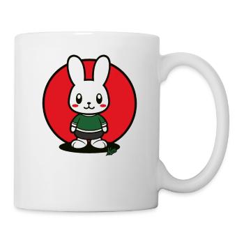 Cartoon Hase Häschen Kind - Tasse - Weiß - Rechts