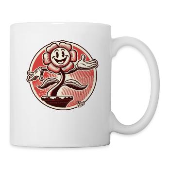 Funny Retro Cartoon Flower - Mug - white - Right