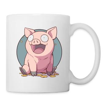 Eine reiche Sau ist ein glückliches Schwein - Tasse - Weiß - Rechts