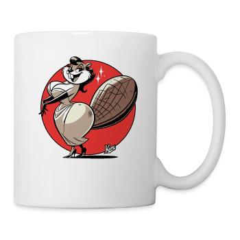 Wide beautiful lady woman beaver - Mug - white - Right