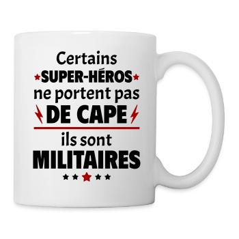 Certains super-héros sont militaires, cadeau noël - Mug blanc - blanc - Droite